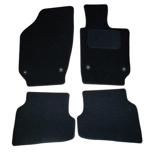 Halfords Fully Tailored Black Mat Set For Vw Polo Mk5 09-17 With Round Fixing Clips