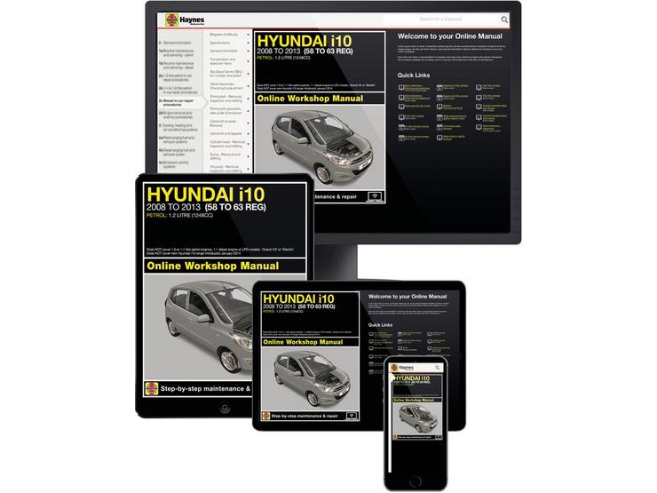 Haynes Online Manual Hyundai i10 2008-13 - 1 Year