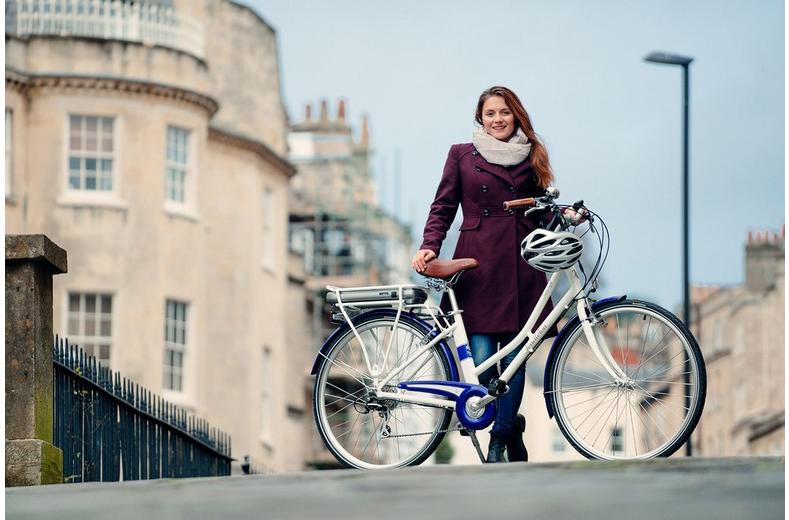 Pendleton Somerby Electric Hybrid Bike - White and Navy - S, M Frames Pendleton Somerby Electric Hybrid Bike - White and Navy - S, M Frames