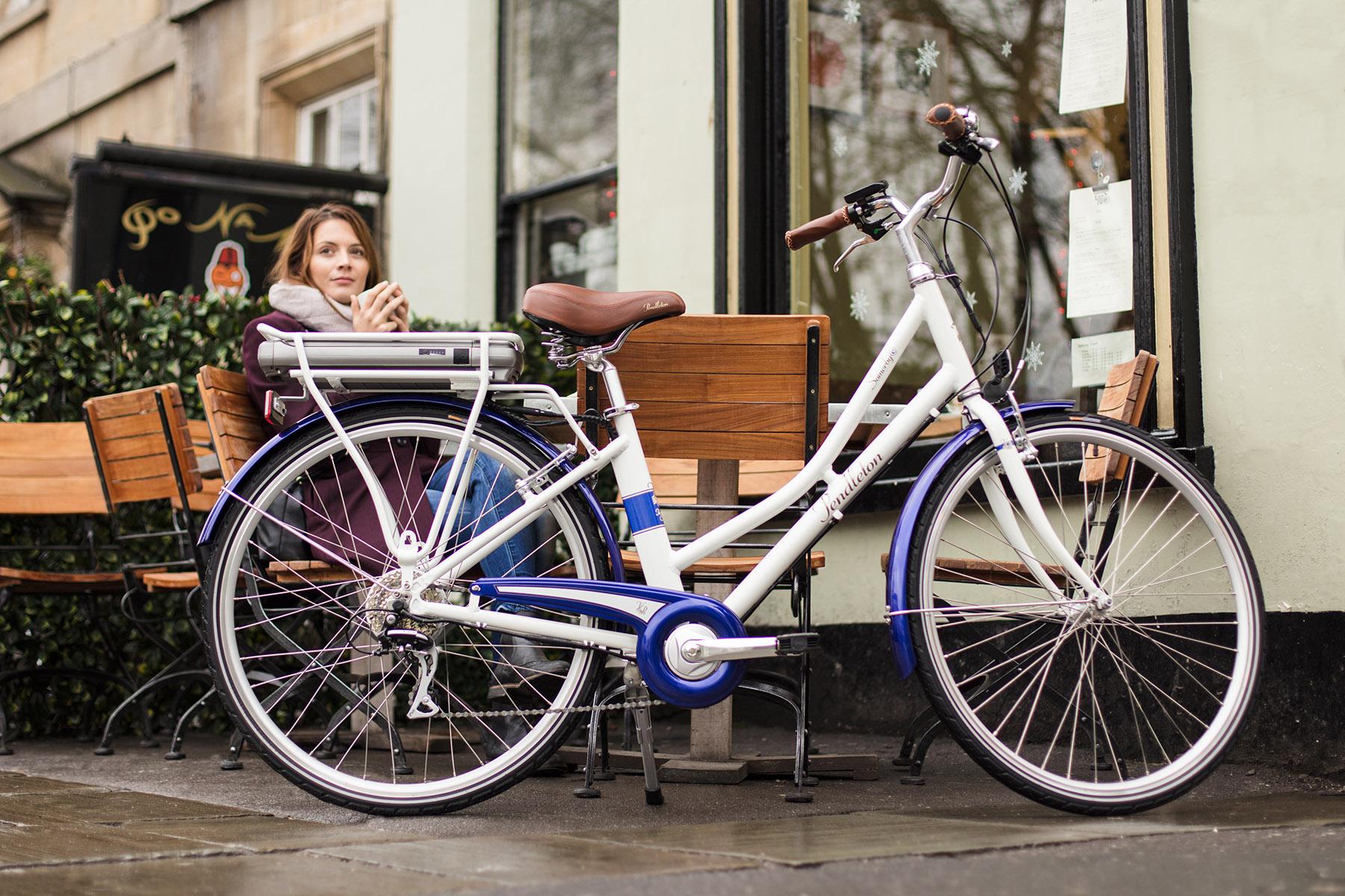 Pendleton Somerby Electric Hybrid Bike - White and Navy - S, M Frames