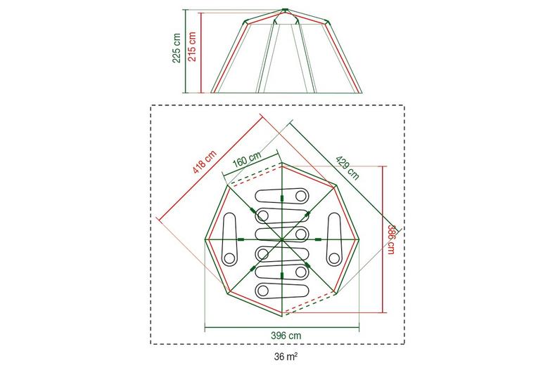 Cortes Octagon 8 Person Tent - Blue Cortes Octagon 8 Person Tent - Blue