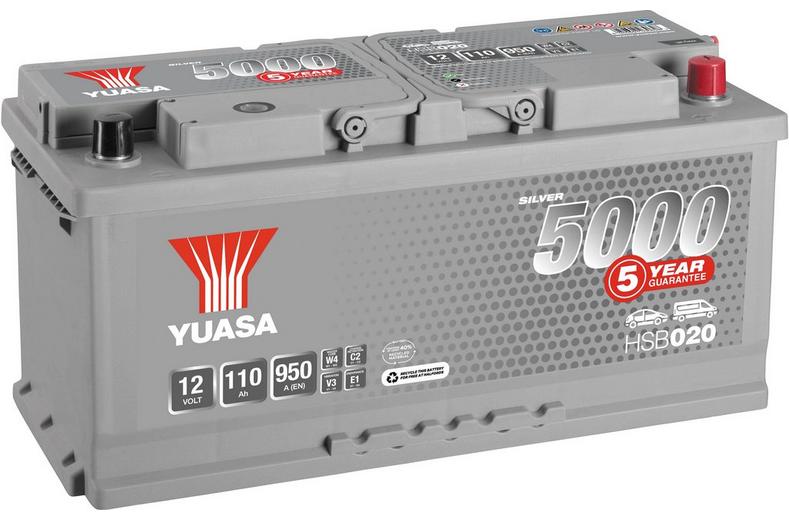 Yuasa HSB020 Silver 12V Car Battery 5 Year Guarantee Yuasa HSB020 Silver 12V Car Battery 5 Year Guarantee