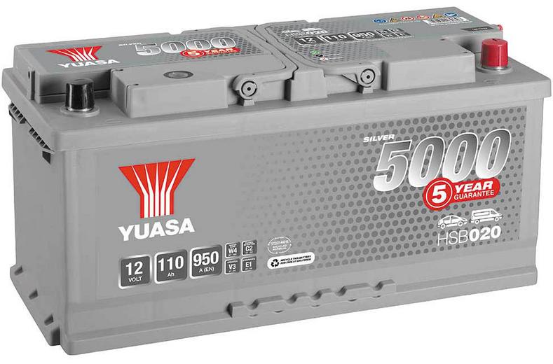 Yuasa HSB020 Silver 12V Car Battery 5 Year Guarantee Yuasa HSB020 Silver 12V Car Battery 5 Year Guarantee