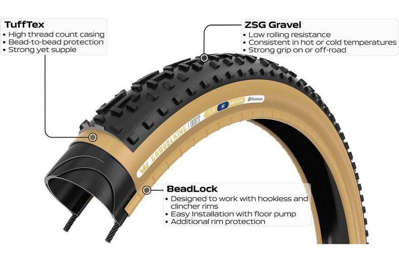 Panaracer Gravel King EXT TLR Tyre, Black/Black 700x38c Panaracer Gravel King EXT TLR Tyre, Black/Black 700x38c