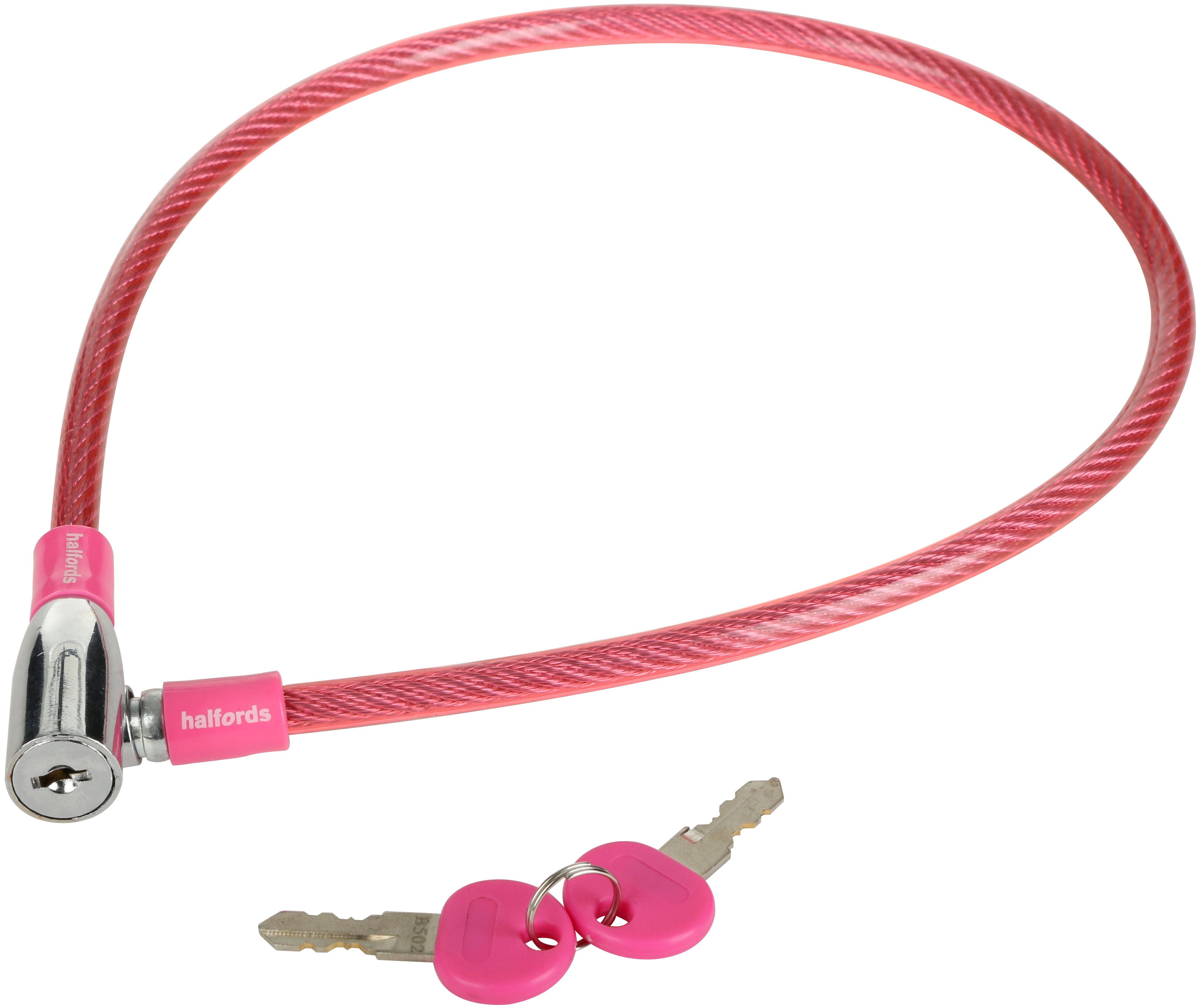 Halfords Essential Kids Bike Lock - Pink