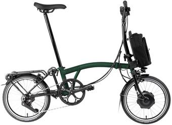 Brompton Electric C Line Explore E-Folding Bike, 12 Speed - Racing Green