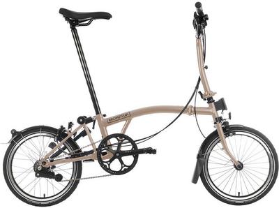 Ex-Display Brompton C Line Explore High Handlebar Folding Bike, Dune Sand - 16" Wheel Ex-Display Brompton C Line Explore High Handlebar Folding Bike, Dune Sand - 16" Wheel