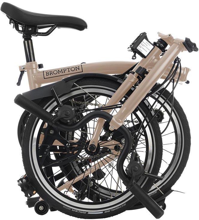 Ex-Display Brompton C Line Explore High Handlebar Folding Bike, Dune Sand - 16" Wheel