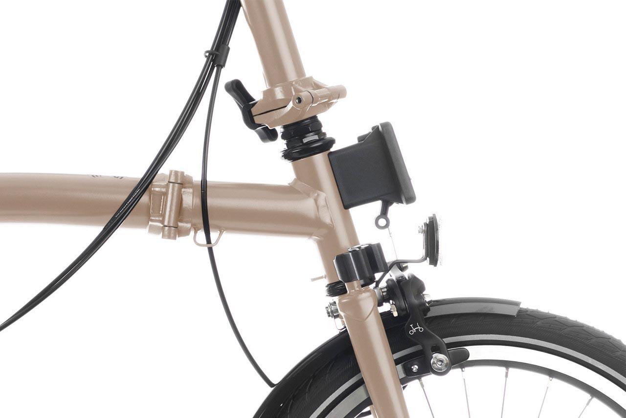 Ex-Display Brompton C Line Explore High Handlebar Folding Bike, Dune Sand - 16" Wheel
