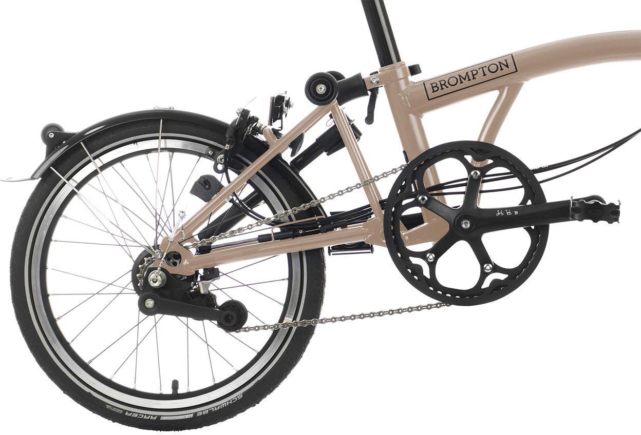 Ex-Display Brompton C Line Explore High Handlebar Folding Bike, Dune Sand - 16" Wheel