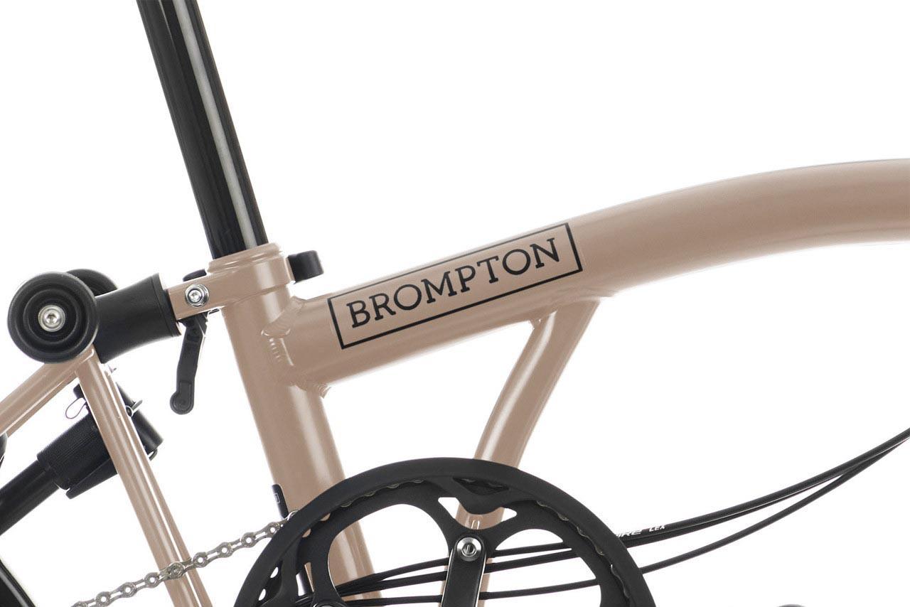 Ex-Display Brompton C Line Explore High Handlebar Folding Bike, Dune Sand - 16" Wheel