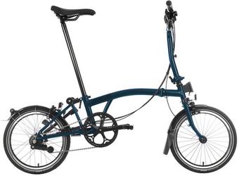 Brompton C Line Explore Mid Handlebar Folding Bike - Ocean Blue