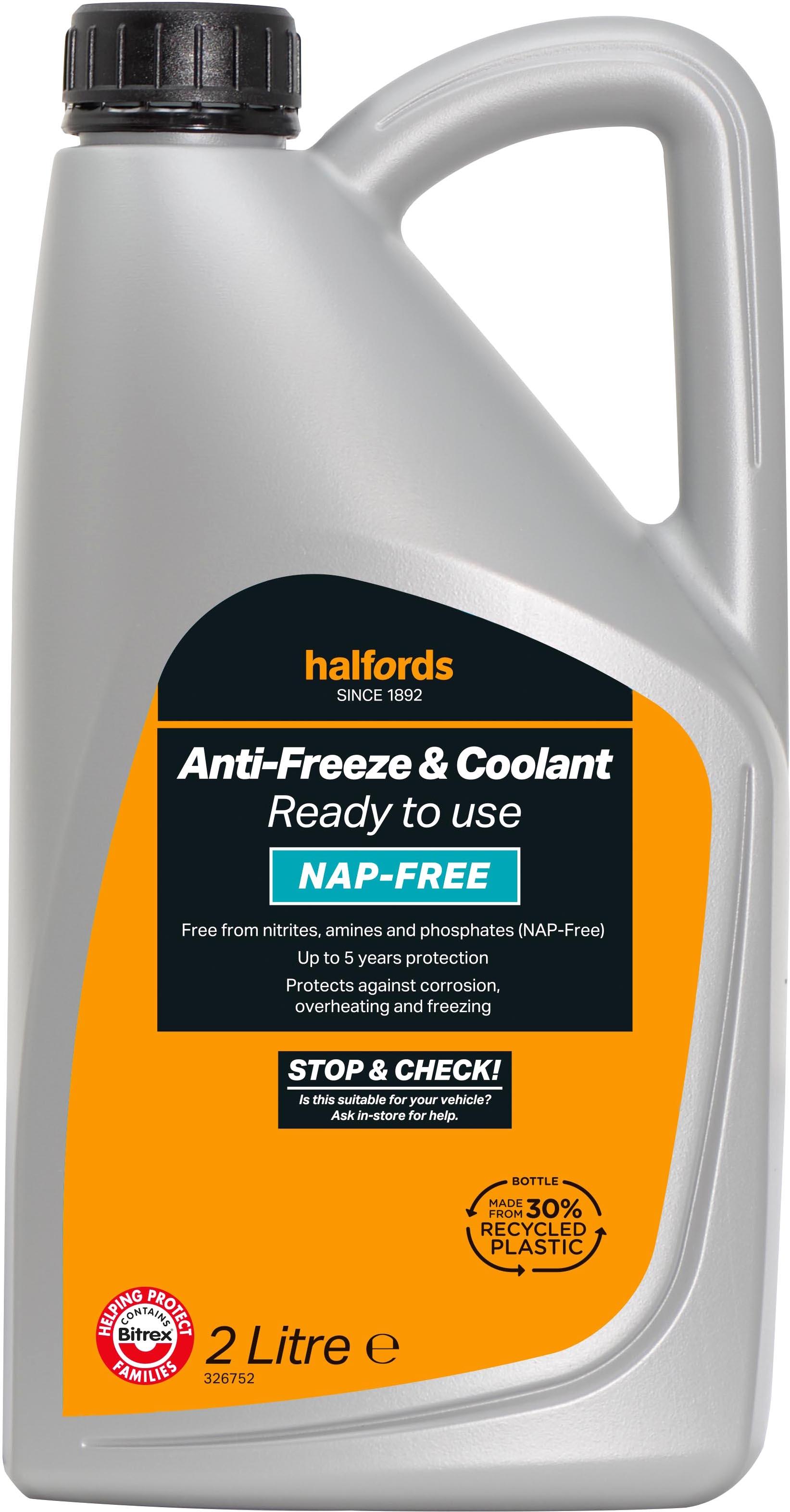 Halfords Nap-Free Hybrid Anti-Freeze And Coolant Ready Mixed - 2L