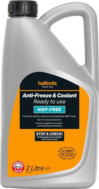 Halfords NAP-Free Hybrid Antifreeze & Coolant Ready Mixed 2L