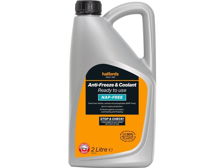 Halfords NAP-Free Hybrid Antifreeze & Coolant Ready Mixed 2L