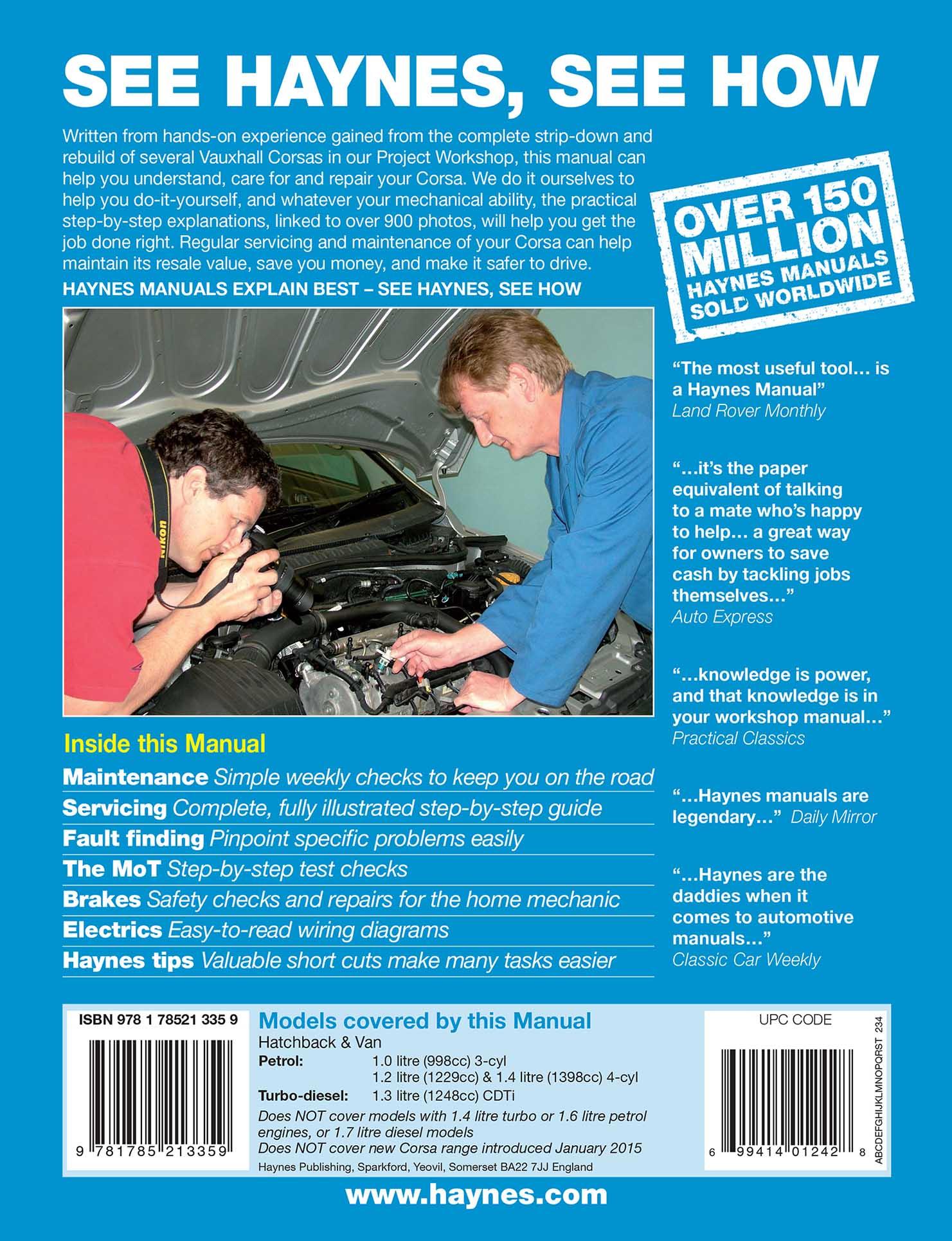 Haynes Vauxhall/Opel Corsa Petrol & Diesel (2011-2014) Manual