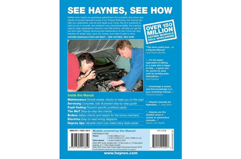 Haynes Vauxhall/Opel Corsa Petrol & Diesel (2011-2014) Manual Haynes Vauxhall/Opel Corsa Petrol & Diesel (2011-2014) Manual