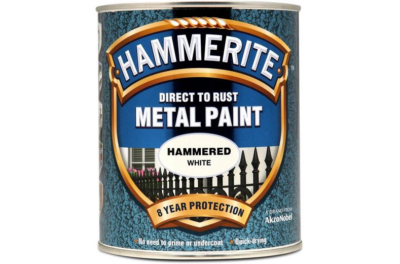 Hammerite Direct to Rust Metal Paint Hammered White 750ml Hammerite Direct to Rust Metal Paint Hammered White 750ml