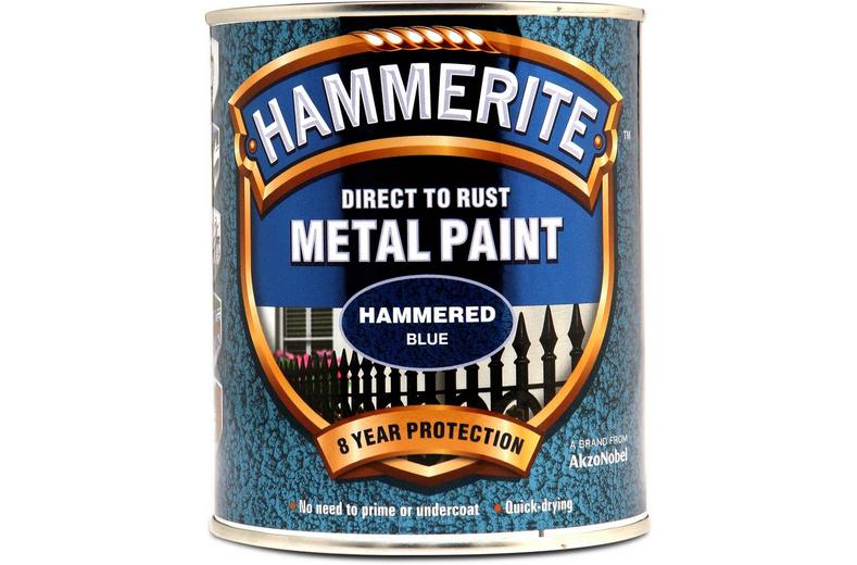 Hammerite Direct to Rust Metal Paint Hammered Blue 750ml Hammerite Direct to Rust Metal Paint Hammered Blue 750ml