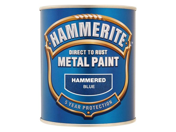 Hammerite Direct to Rust Metal Paint Hammered Blue 750ml