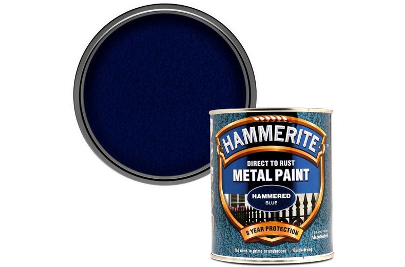 Hammerite Direct to Rust Metal Paint Hammered Blue 750ml Hammerite Direct to Rust Metal Paint Hammered Blue 750ml