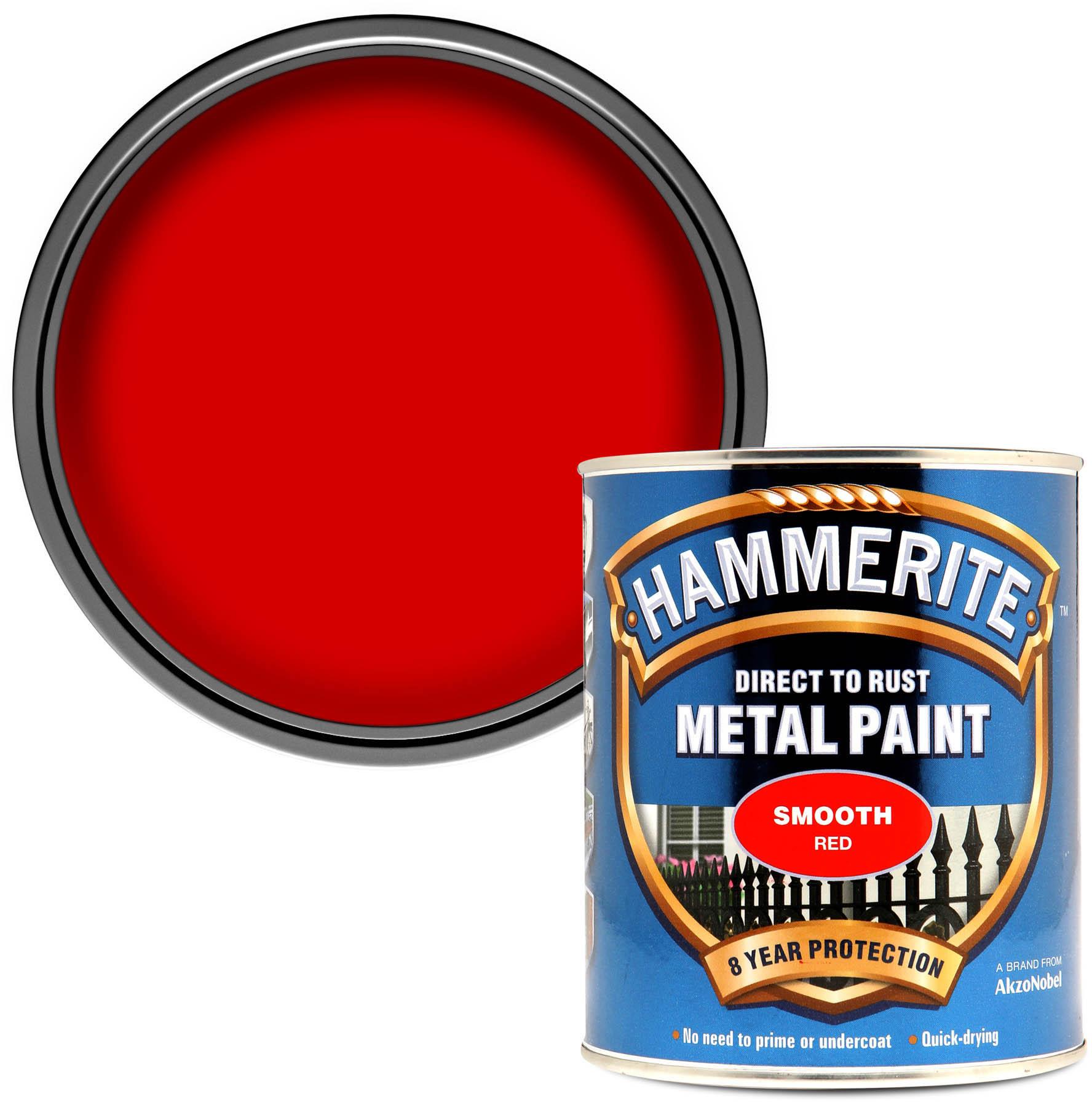 Hammerite Direct to Rust Metal Paint Smooth Red 750ml