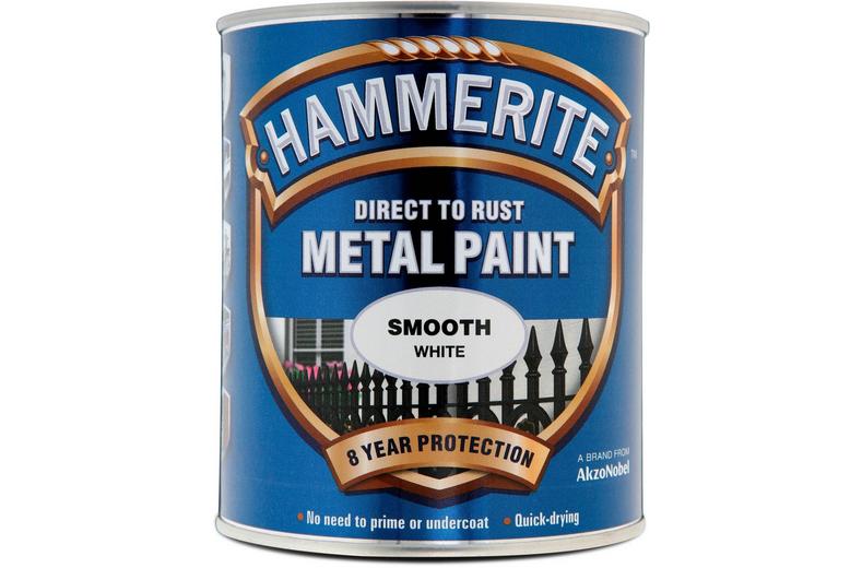 Hammerite Direct to Rust Metal Paint Smooth White 750ml Hammerite Direct to Rust Metal Paint Smooth White 750ml