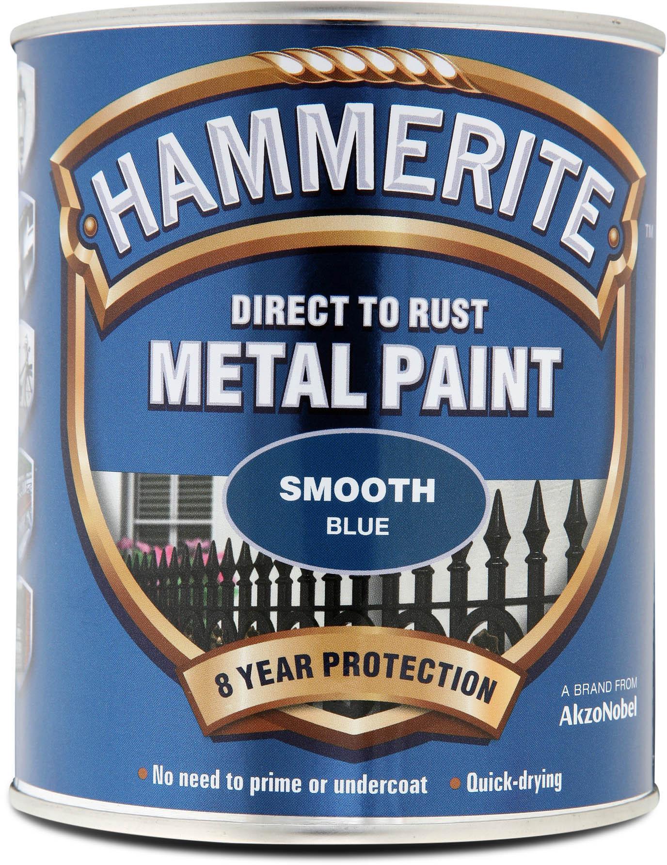 Hammerite Direct to Rust Metal Paint Smooth Blue 750ml