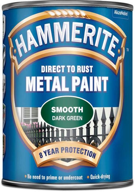 Hammerite Direct To Rust Metal Paint Smooth Dark Green 750ml Halfords Uk