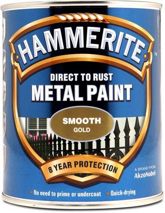 Hammerite Direct to Rust Metal Paint Smooth Gold 750ml