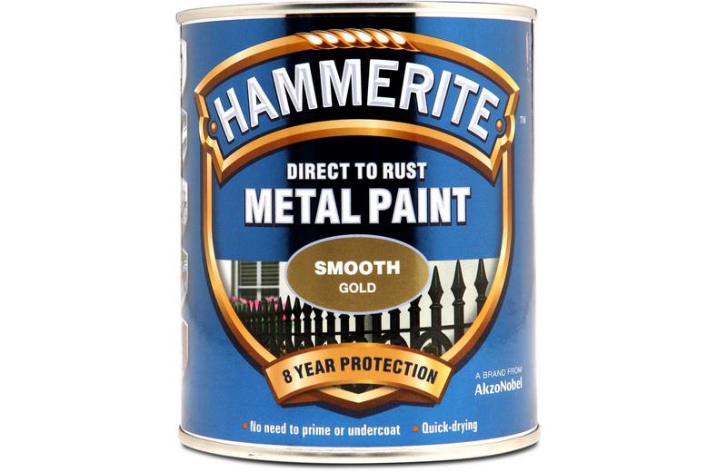 Hammerite Direct to Rust Metal Paint Smooth Gold 750ml Hammerite Direct to Rust Metal Paint Smooth Gold 750ml
