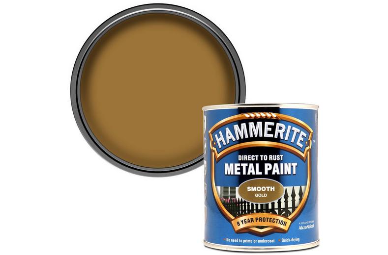 Hammerite Direct to Rust Metal Paint Smooth Gold 750ml Hammerite Direct to Rust Metal Paint Smooth Gold 750ml