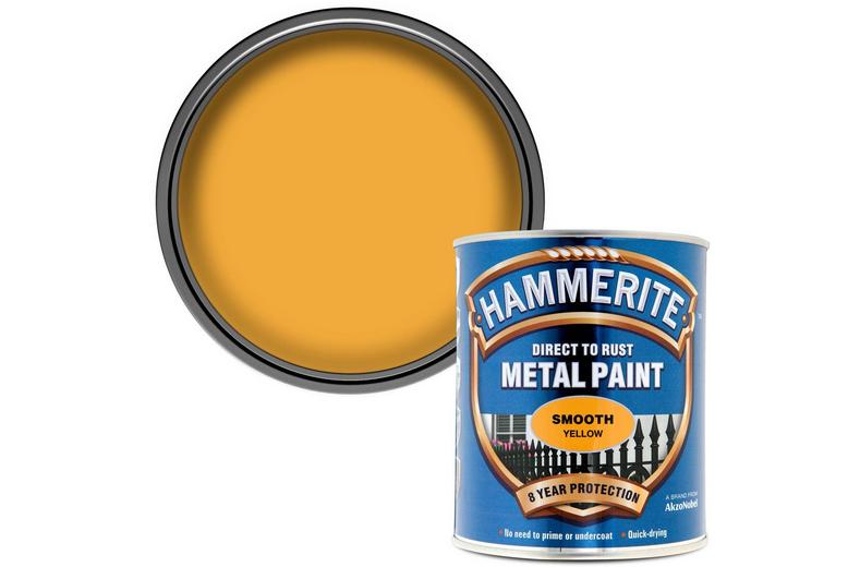 Hammerite Direct to Rust Metal Paint Smooth Yellow 750ml Hammerite Direct to Rust Metal Paint Smooth Yellow 750ml