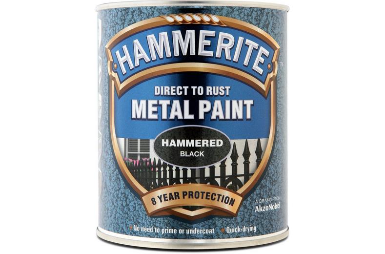 Hammerite Direct to Rust Metal Paint Hammered Black 750ml Hammerite Direct to Rust Metal Paint Hammered Black 750ml