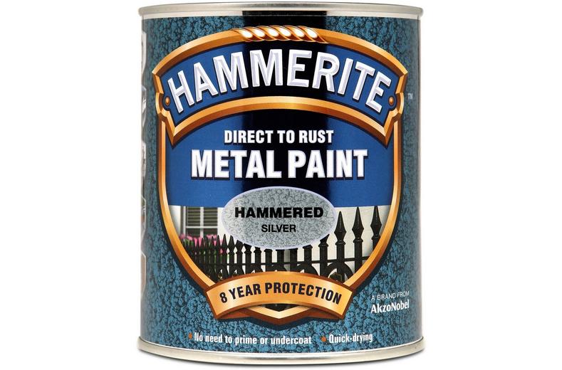 Hammerite Direct to Rust Metal Paint Hammered Silver 750ml Hammerite Direct to Rust Metal Paint Hammered Silver 750ml