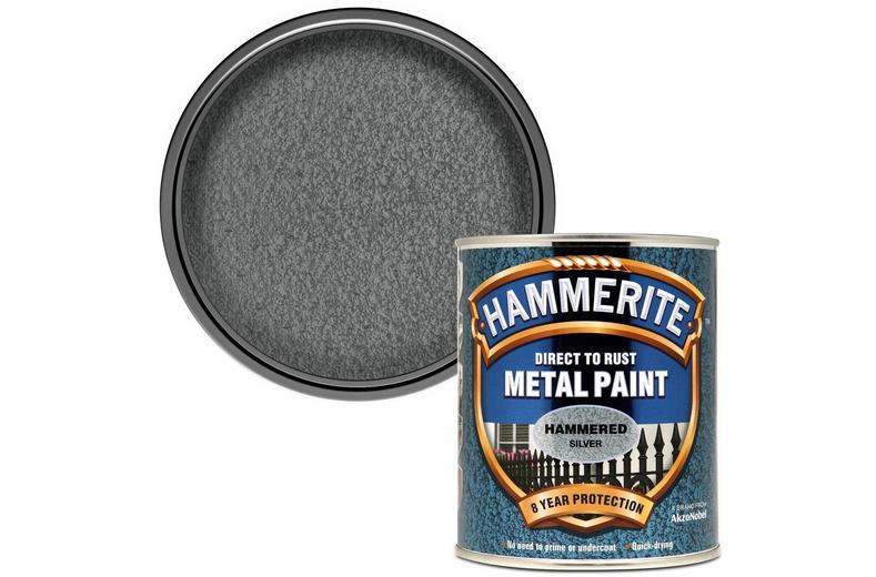 Hammerite Direct to Rust Metal Paint Hammered Silver 750ml Hammerite Direct to Rust Metal Paint Hammered Silver 750ml