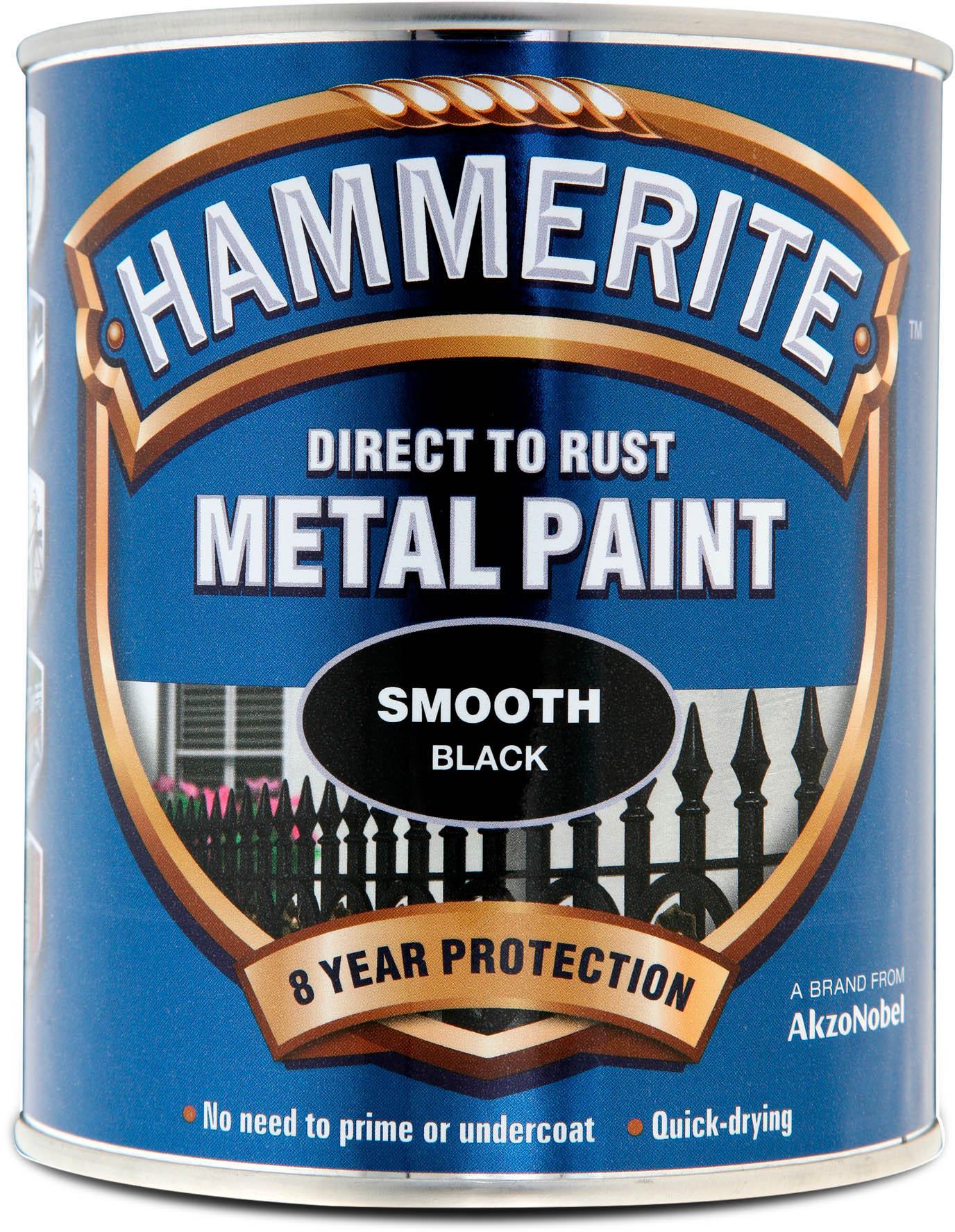 Hammerite Direct to Rust Metal Paint Smooth Black 750ml