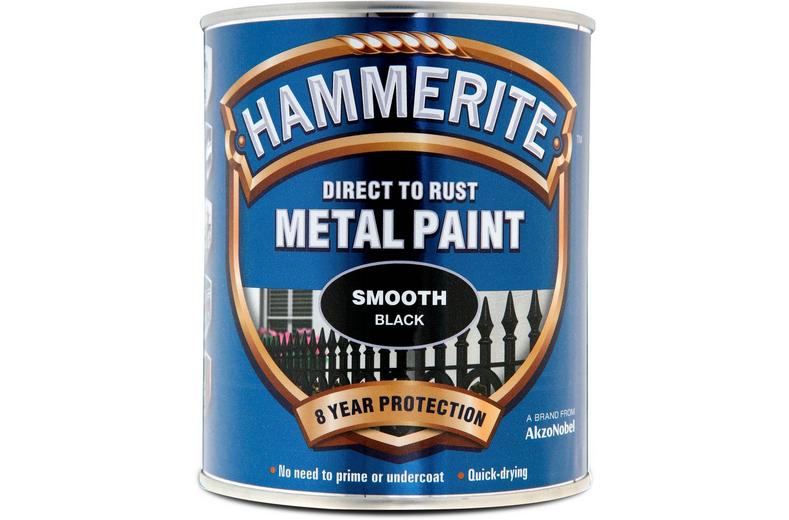 Hammerite Direct to Rust Metal Paint Smooth Black 750ml Hammerite Direct to Rust Metal Paint Smooth Black 750ml