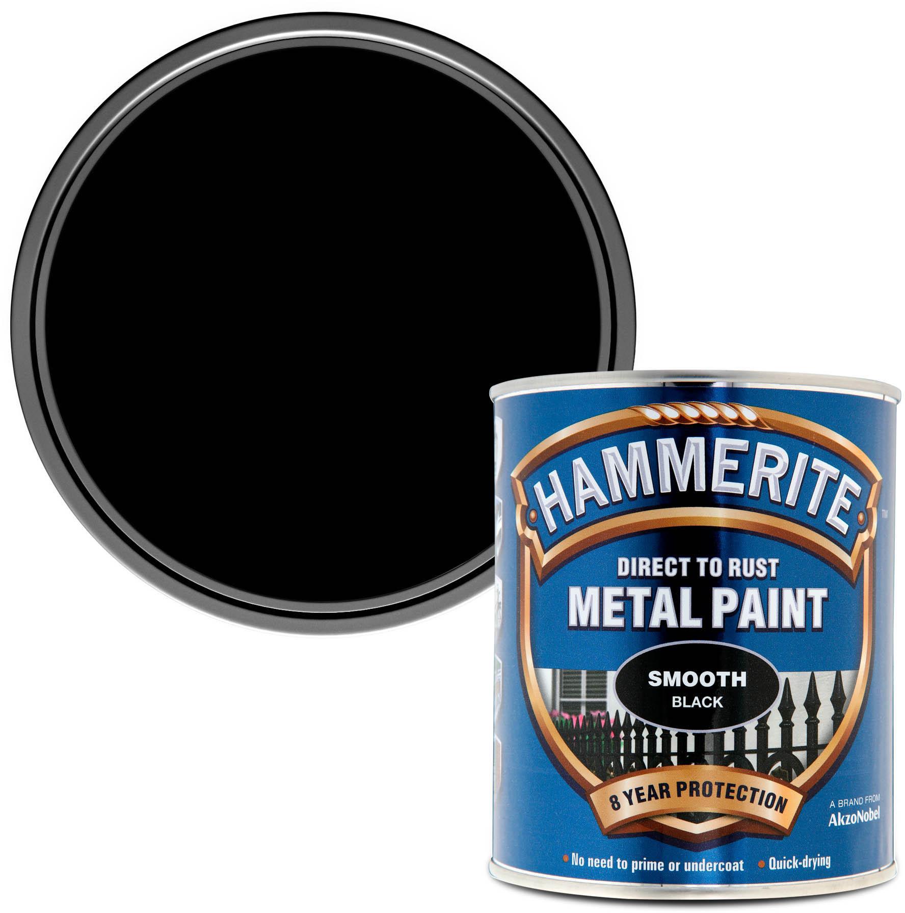 Hammerite Direct to Rust Metal Paint Smooth Black 750ml