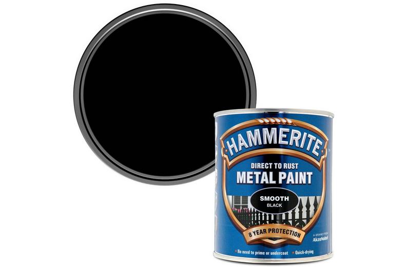 Hammerite Direct to Rust Metal Paint Smooth Black 750ml Hammerite Direct to Rust Metal Paint Smooth Black 750ml