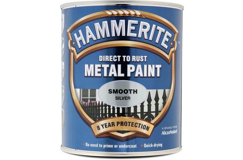 Hammerite Direct to Rust Metal Paint Smooth Silver 750ml Hammerite Direct to Rust Metal Paint Smooth Silver 750ml