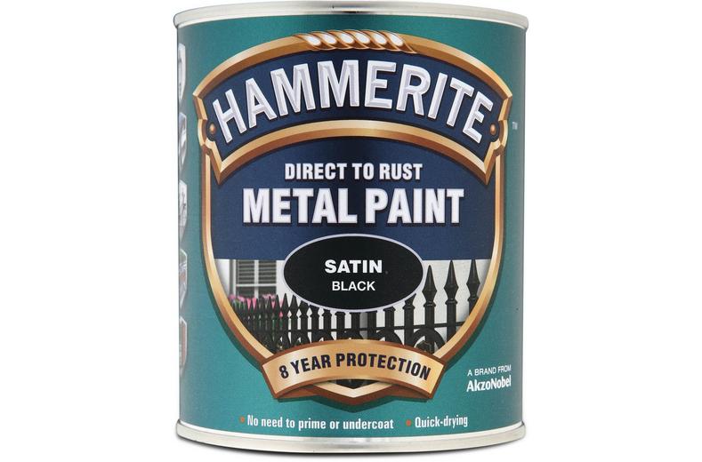 Hammerite Direct to Rust Metal Paint Satin Black 750ml Hammerite Direct to Rust Metal Paint Satin Black 750ml