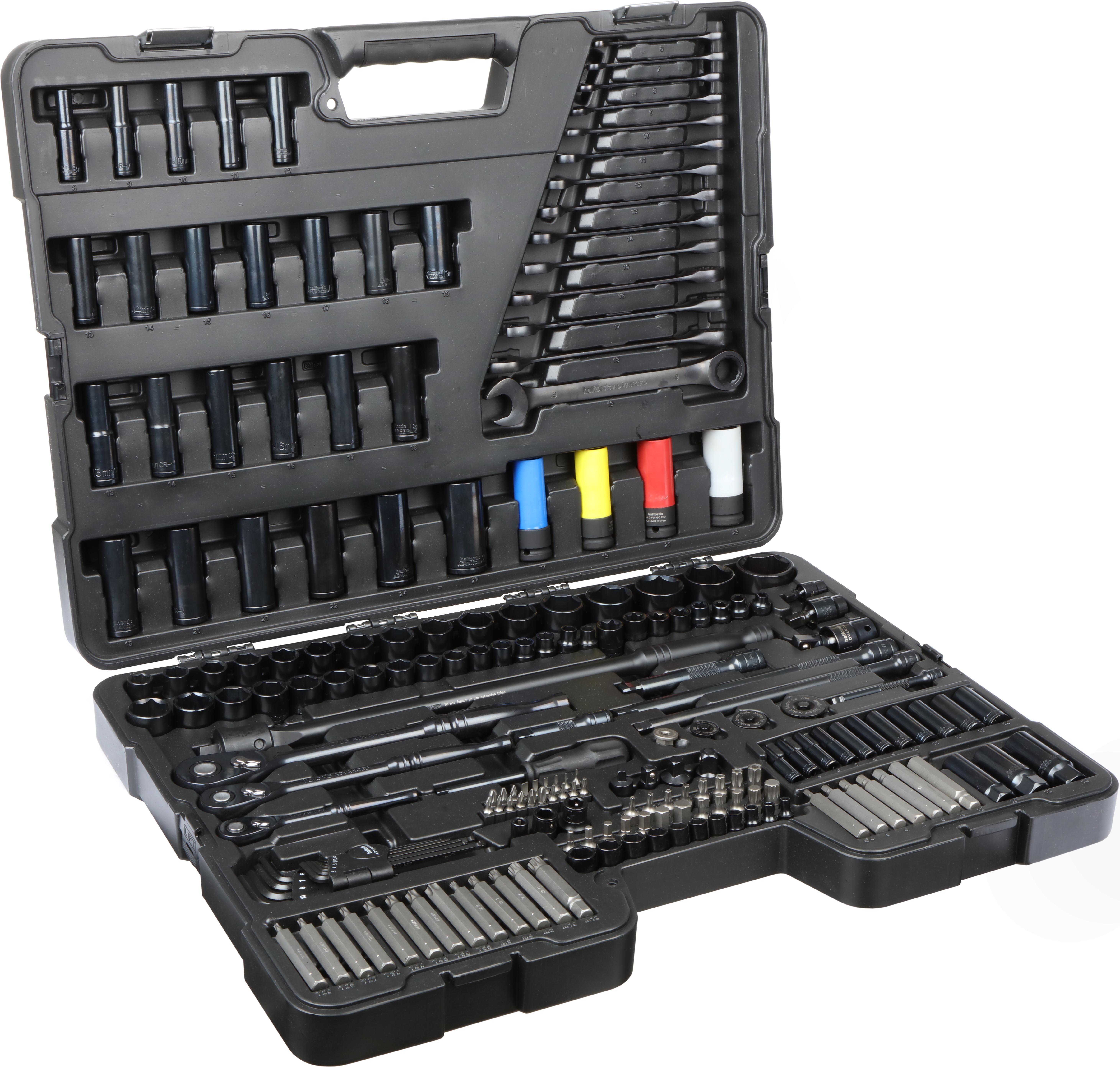 Halfords Advanced 200 Piece Socket and Ratchet Spanner Set - Limited Black Edition