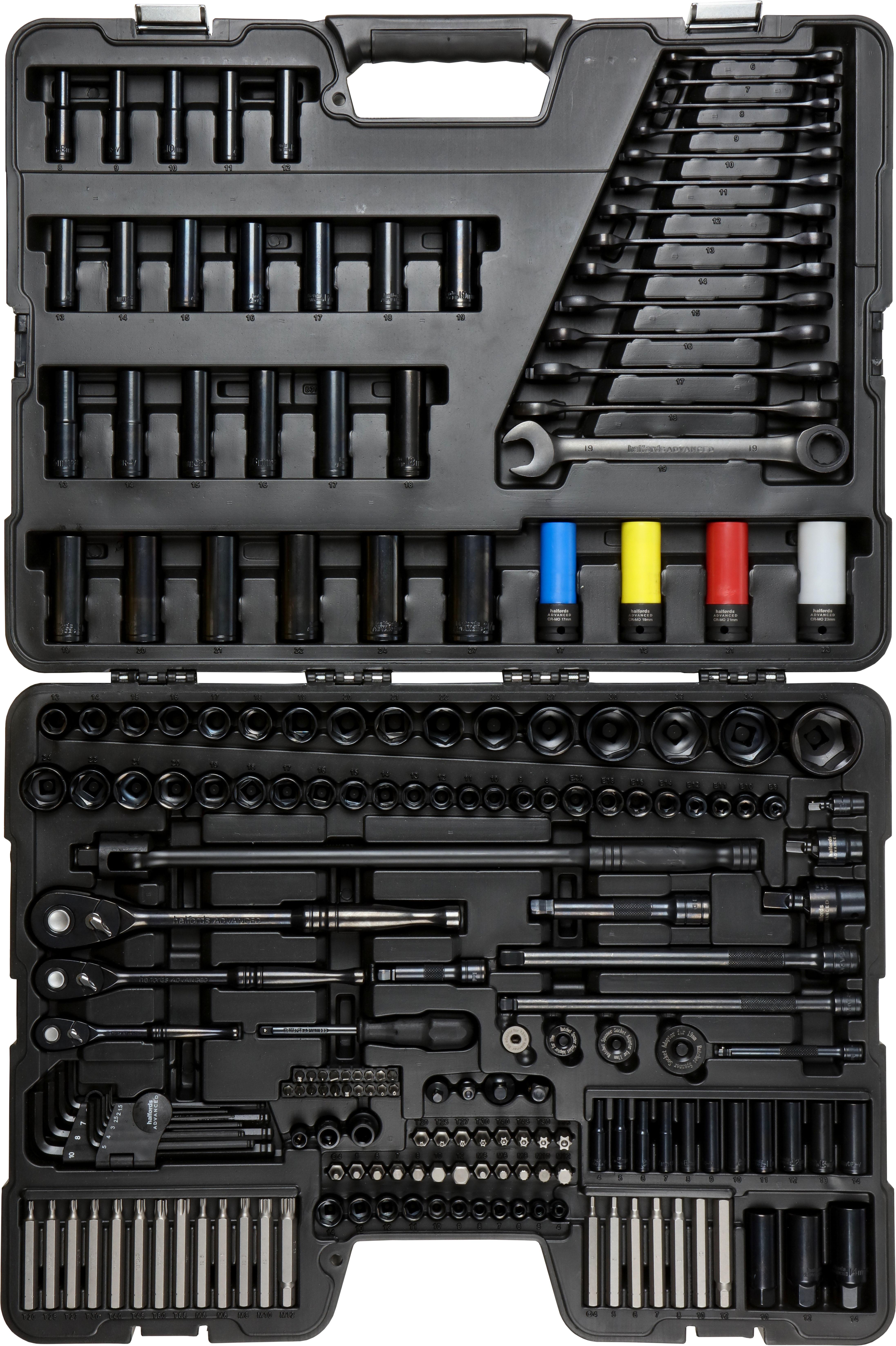 Halfords Advanced  200 Piece Socket and Ratchet Spanner Set - Limited Black Edition