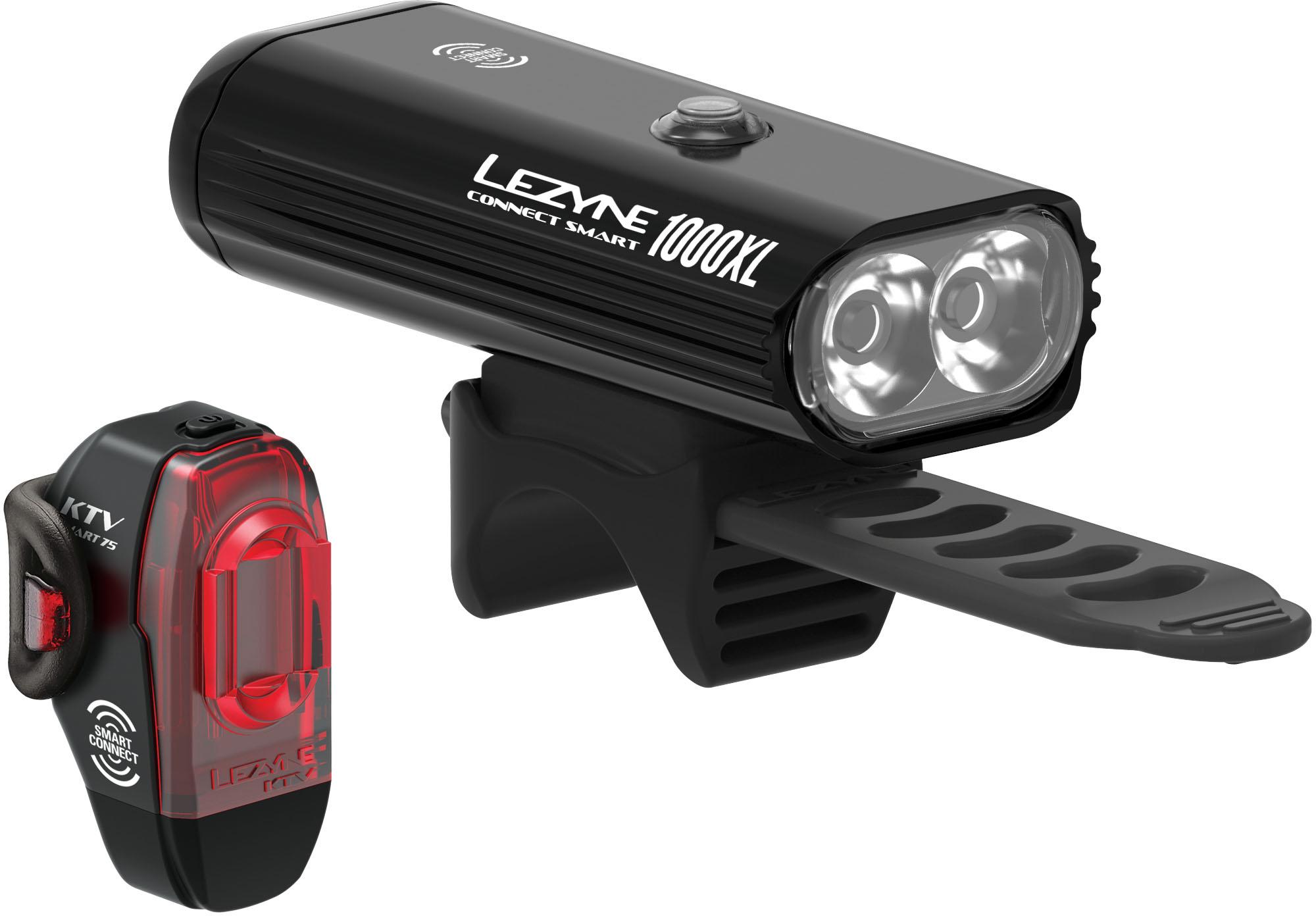 Lezyne Connect Smart 1000Xl / Ktv Smart Bike Light Set, Black