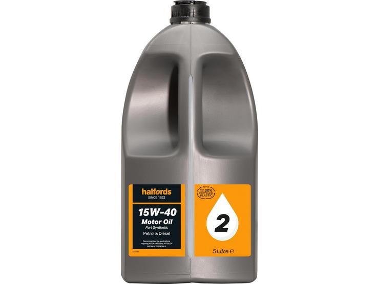 Halfords 15W40 Part Synthetic Oil 2 - 5 Litres