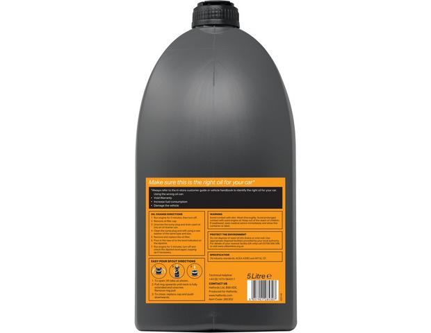 Halfords 10W40 Part Synthetic Oil 3 - 5 Litres