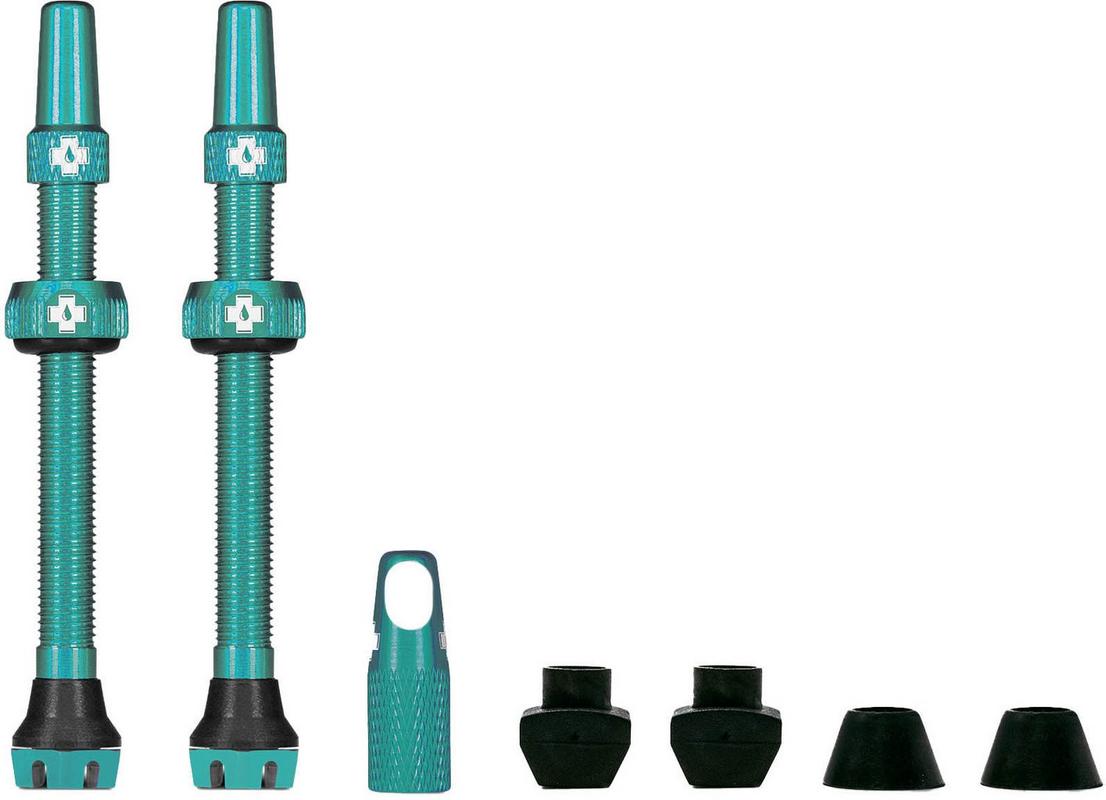 Halfords Muc-Off Tubeless Valves V2, 44mm Turquoise | Extra 8% off for BC Members