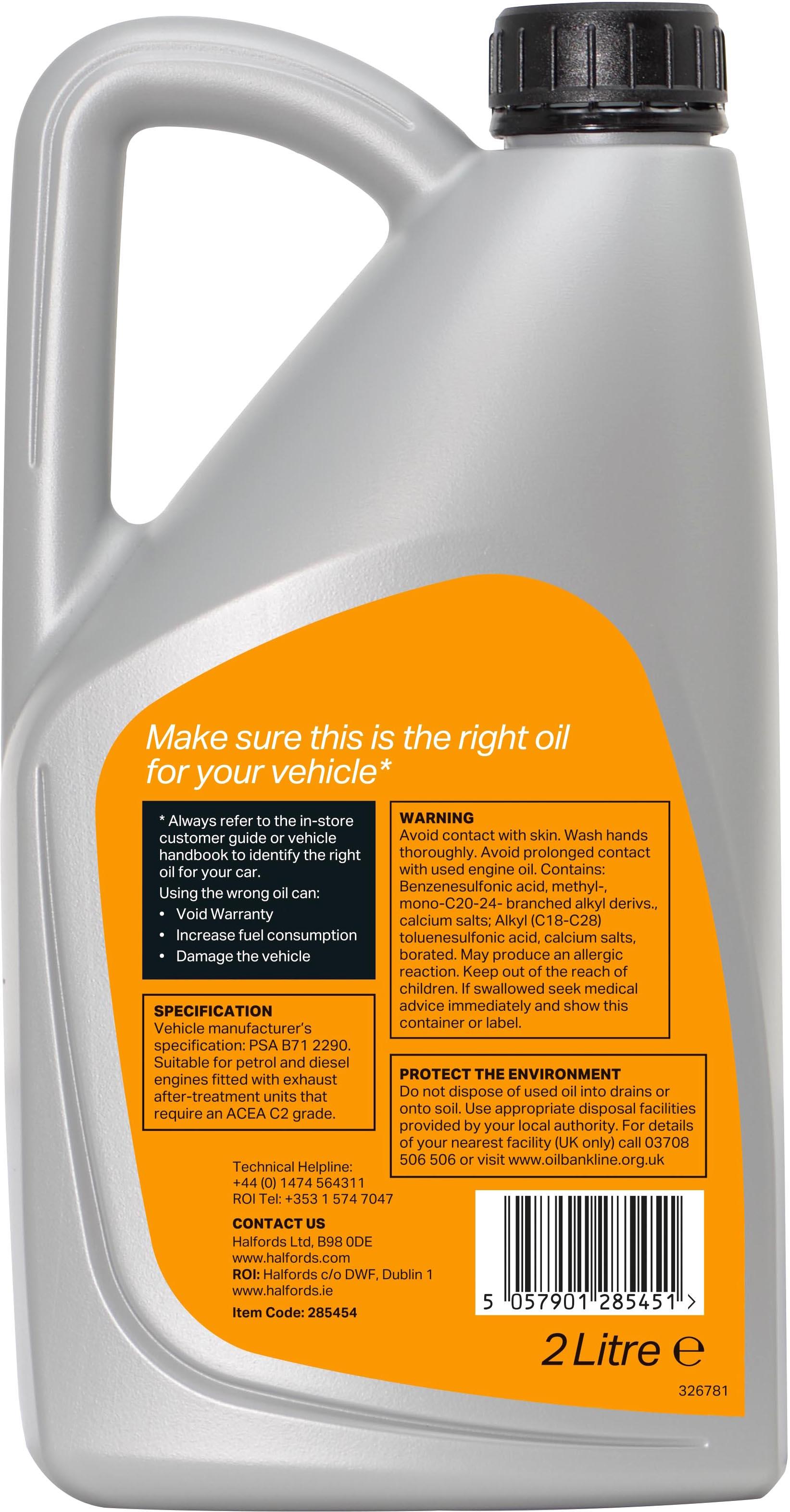 Halfords 5W30 Fully Synthetic Oil 6 - 2 Litres