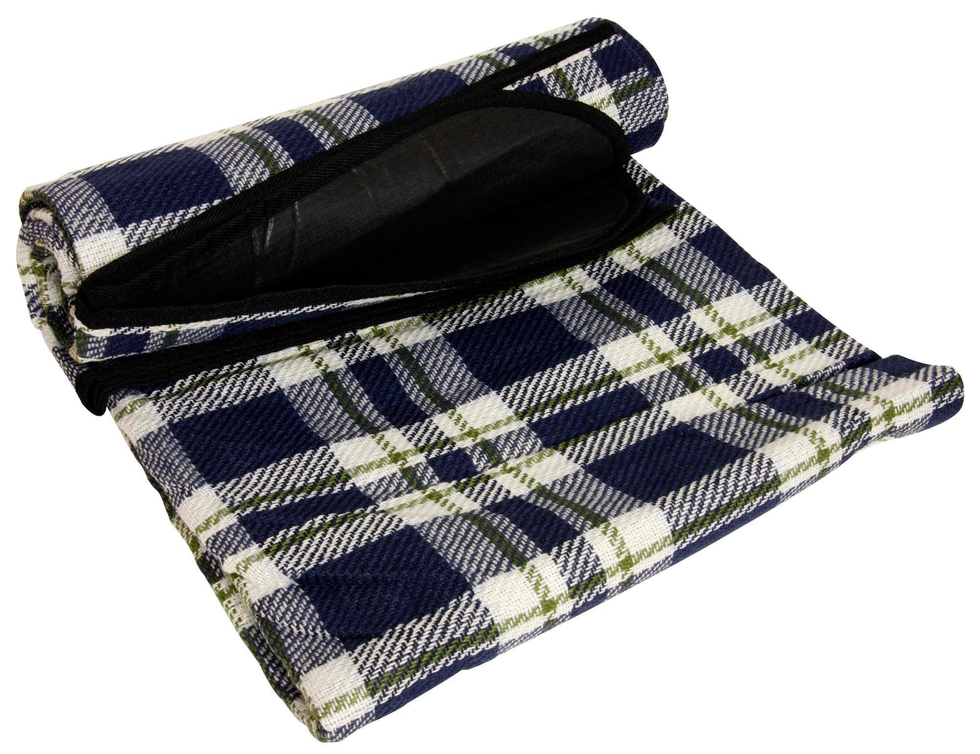 Halfords Waterproof Tartan Picnic Blanket XL